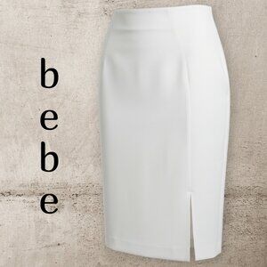 Bebe Josie Pencil Skirt White Modal Size 8